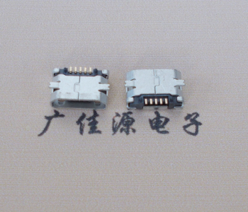 福州Micro USB平口全贴板 鱼叉脚5.0长带定位柱加焊盘