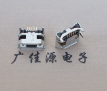 福州Micro USB母座牛角间距7.2x6.6mm加长端子定位柱