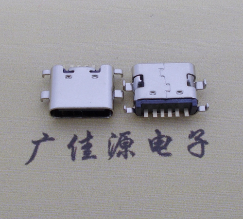 福州简易充电type c6P母座沉板1.6mm接口