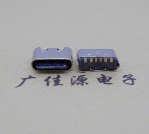 福州Type-C6p母座接口短体立贴5.0mm