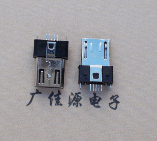 福州MICRO USB 5P公头B型SMT贴板带柱