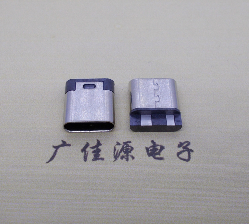 福州电源椭圆形USB接口.type c2p焊线母座.充电尾部2点焊接详解