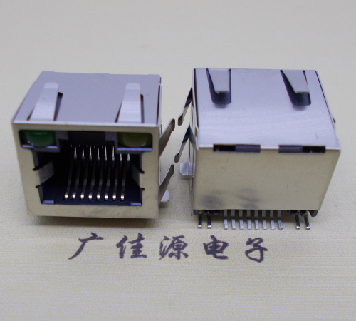 福州RJ45-15.5高度-smt带灯带弹网络接口连接器